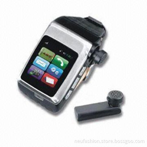 Mobile Phone Wristwatch with Bluetooth, 2 to 32GB Memory Capacity and Headset